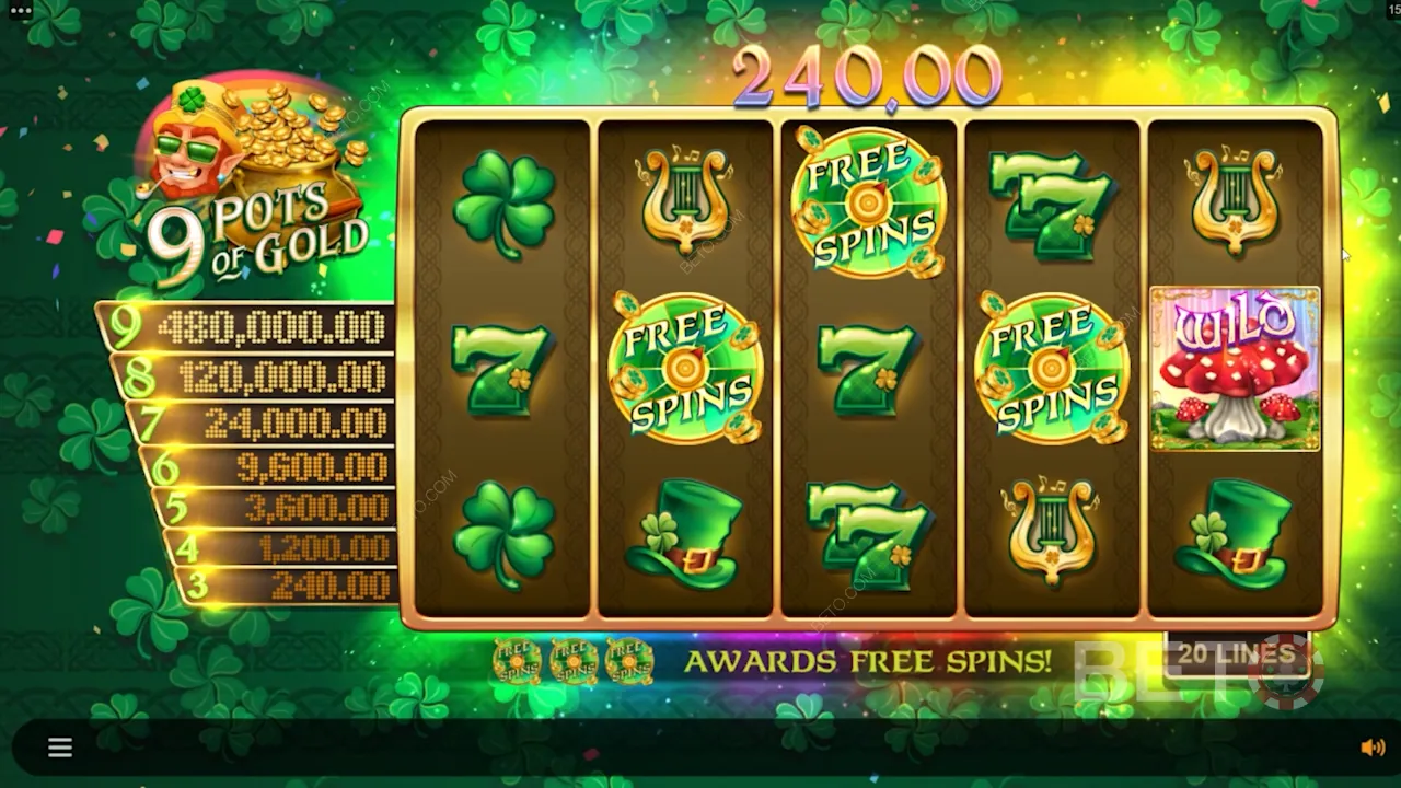 Exemple de gameplay de 9 Pots of Gold